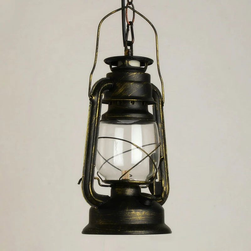 Lampada sospensione lanterna nautica cherosene Lampada sospensione vetro trasparente lampadina singola per corridoio para...