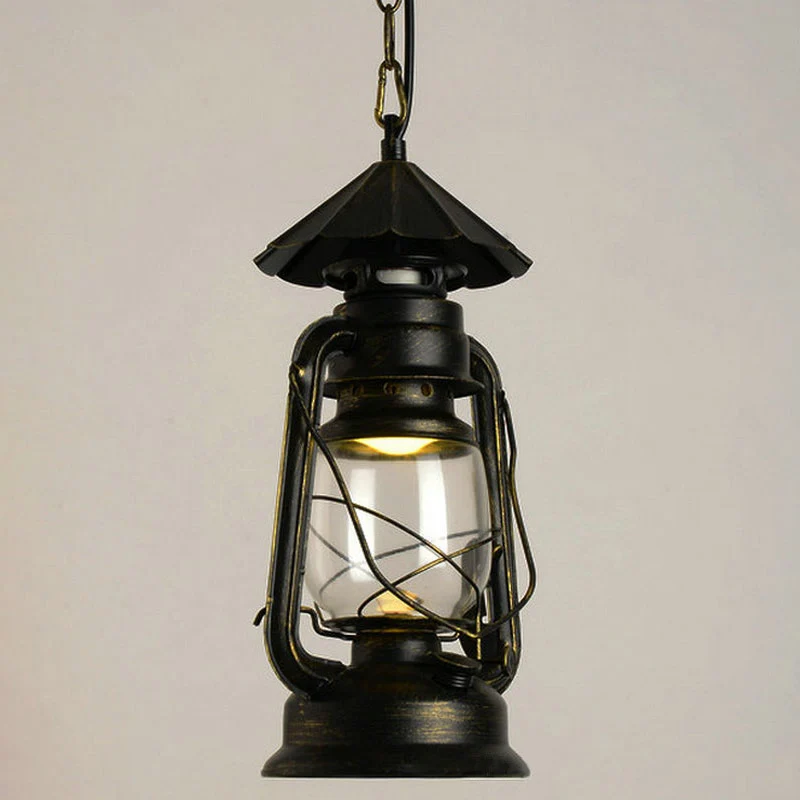 Lampada sospensione lanterna nautica cherosene Lampada sospensione vetro trasparente lampadina singola per corridoio para...
