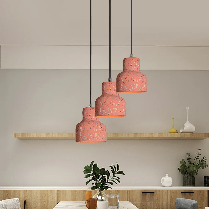 Lampada sospensione Terrazzo nera/rossa/rosa bottiglia 1 lampadina illuminazione nordica sospensione sopra il tavolo da pr...