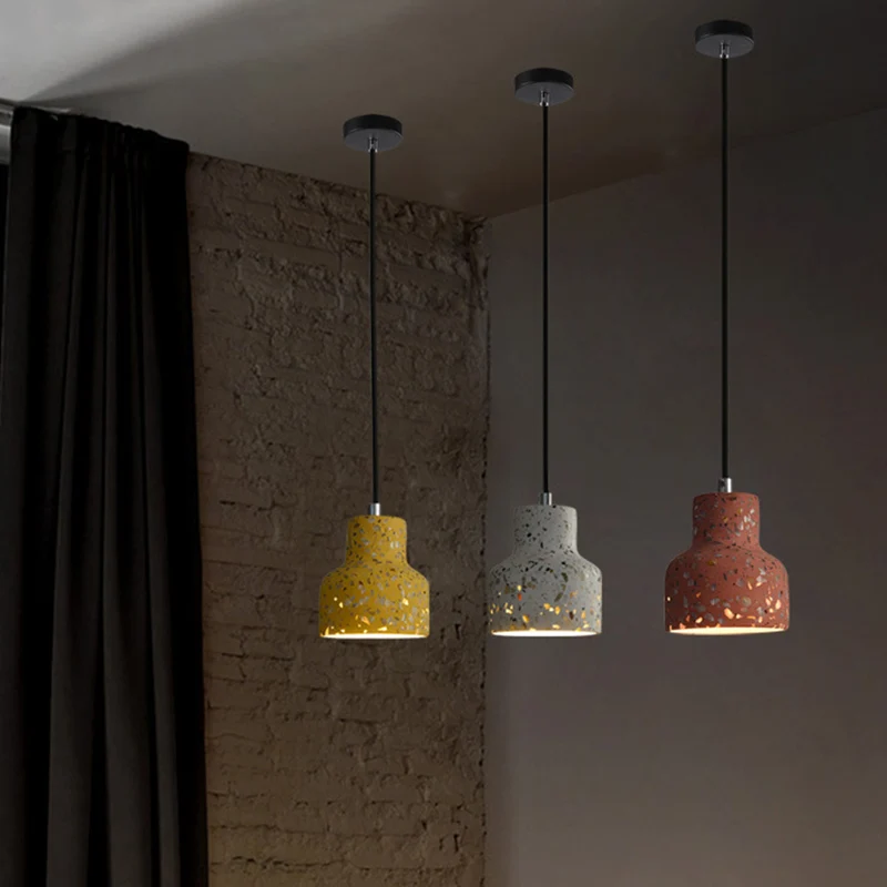 Lampada sospensione Terrazzo nera/rossa/rosa bottiglia 1 lampadina illuminazione nordica sospensione sopra il tavolo da pr...