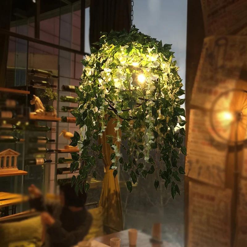Lampadario fiore per la fattoria Lampada sospensione metallica LED nero/rosa/verde per sala da pranzo con Crecimiento Acel...