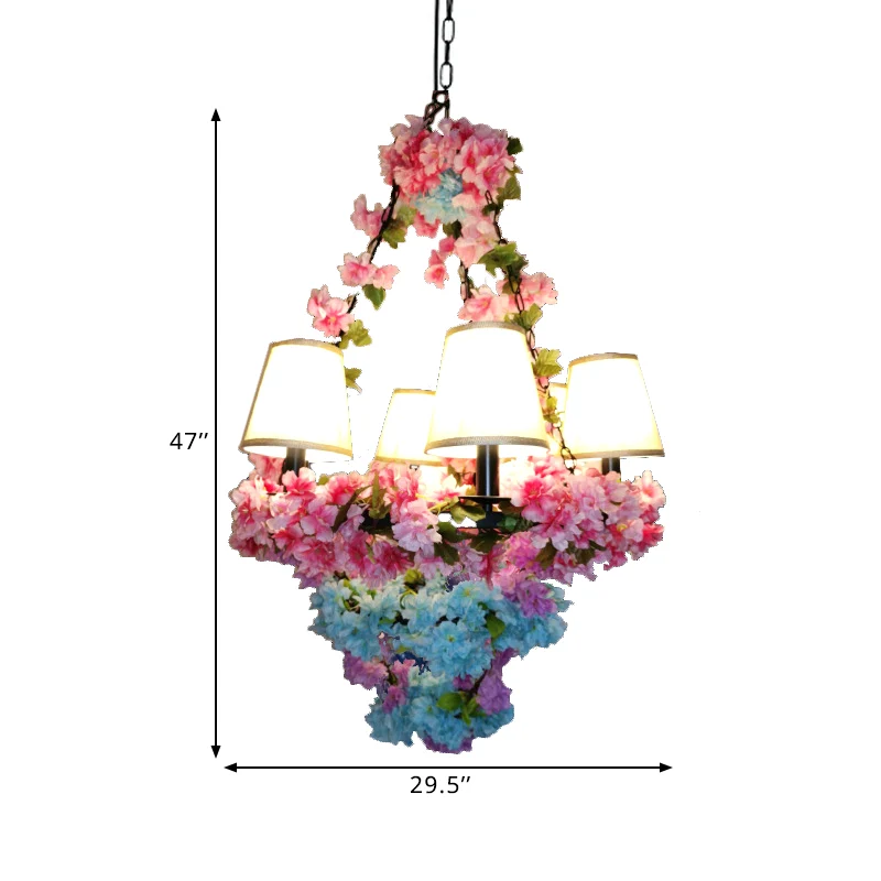 Lampadario fiore per la fattoria Lampada sospensione metallica LED nero/rosa/verde per sala da pranzo con Crecimiento Acel...