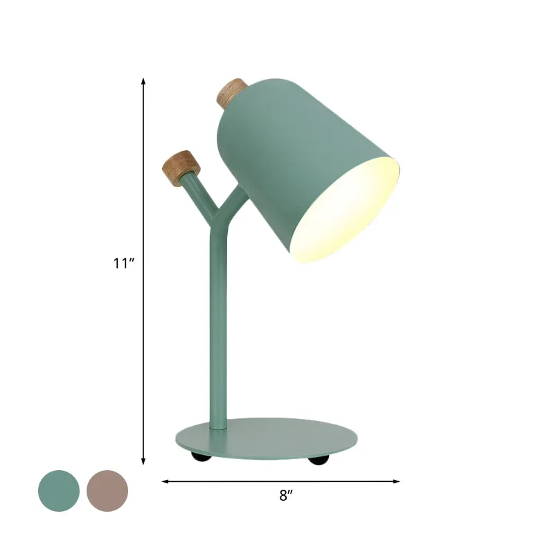 Lampe de lecture en forme de trompette, vert/rose clair, macaron, lampe de Table à tête unique en métal pour salle d'étude...