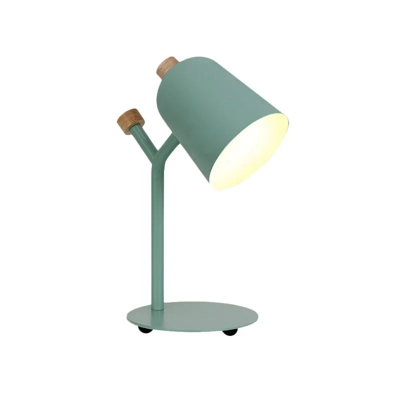 Lampe de lecture en forme de trompette, vert/rose clair, macaron, lampe de Table à tête unique en métal pour salle d'étude...