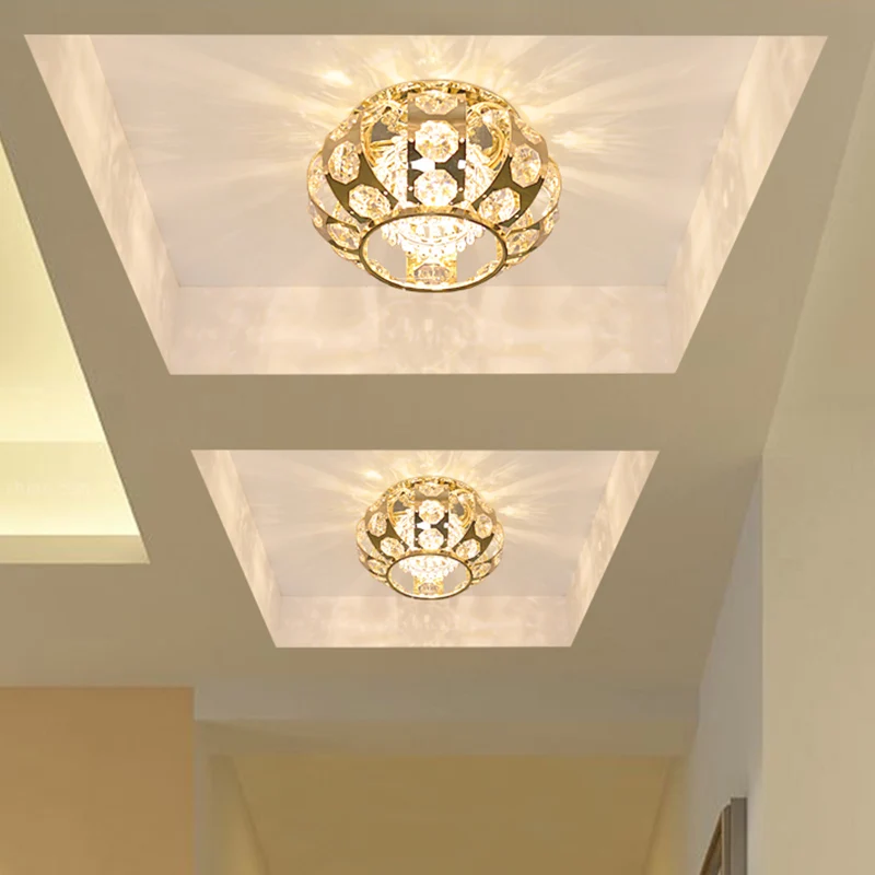Lantaarn Kristal Inbouwlamp Eenvoud LED Goud Plafondmontagearmatuur warm/wit licht | Temporizador Programable |