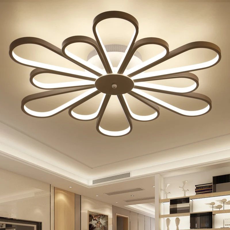 Lámpara acrílica de montaje semiempotrado con forma de flor, luces múltiples modernistas, Led blanco, montaje semiempotrad...
