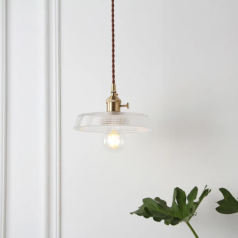 Lámpara colgante de 1 bombilla, accesorio de iluminación colgante para comedor de granja con pantalla de cristal de celosí...