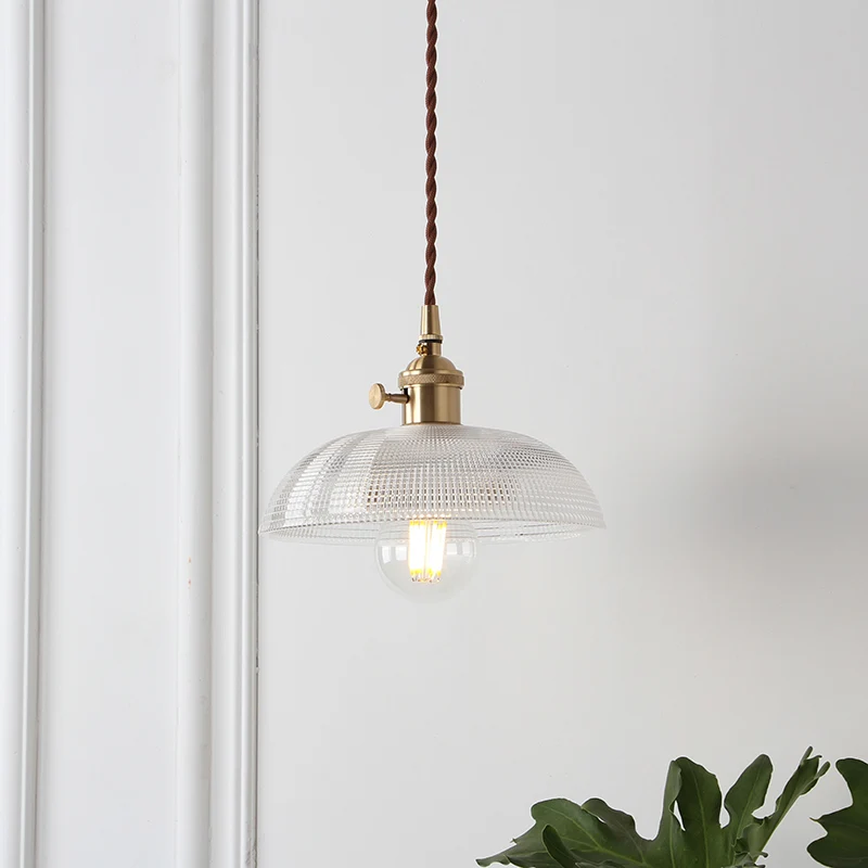 Lámpara colgante de 1 bombilla, accesorio de iluminación colgante para comedor de granja con pantalla de cristal de celosí...