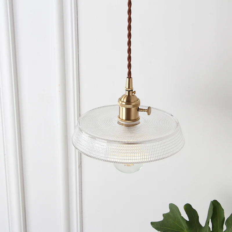 Lámpara colgante de 1 bombilla, accesorio de iluminación colgante para comedor de granja con pantalla de cristal de celosí...