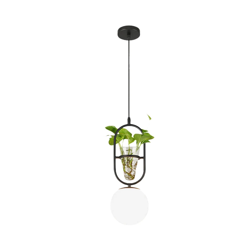 Lámpara colgante elíptica de hierro, lámpara colgante para dormitorio Loft de 1 luz en negro/gris/dorado con pantalla de c...