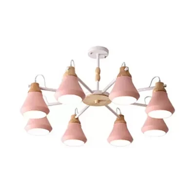 Lámpara colgante estilo macarrón para jardín de infancia con luz colgante en forma de urna de metálico en color rosa con S...