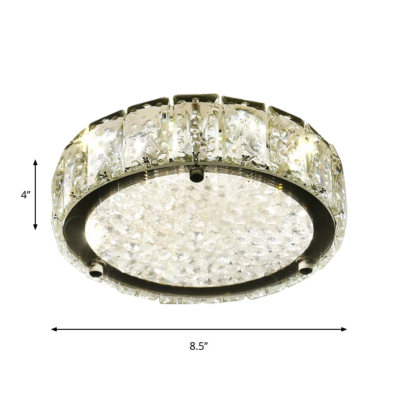 Lámpara empotrada LED minimalista, accesorio de techo redondo/cuadrado/flor de acero inoxidable con pantalla de cristal tr...