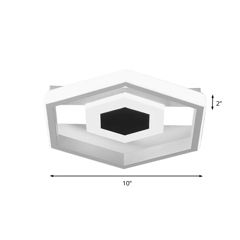Lámpara empotrada LED modernista empotrada en el techo hexagonal de acero en blanco para guardarropa, luz blanca/cálida pa...