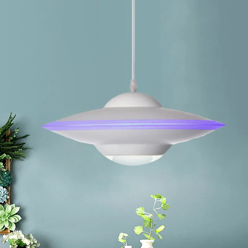Lámpara LED de Espectro Completo Lampada sospensione disco volante metallo stile Macaron 12"/16" W LED Illuminazione sospe...
