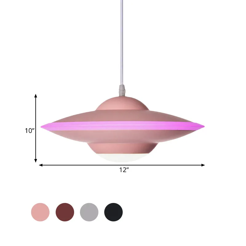 Lámpara LED de Espectro Completo Lampada sospensione disco volante metallo stile Macaron 12"/16" W LED Illuminazione sospe...