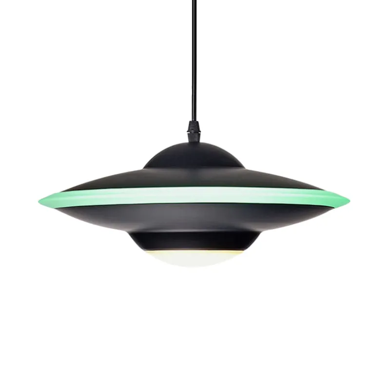 Lámpara LED de Espectro Completo Lampada sospensione disco volante metallo stile Macaron 12"/16" W LED Illuminazione sospe...