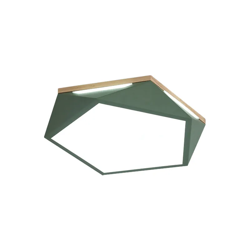 Lámpara LED de montaje empotrado Pentagon Macaron acrílico blanco/azul/verde en luz blanca/cálida/natural, 12,5"/16,5"/20,...