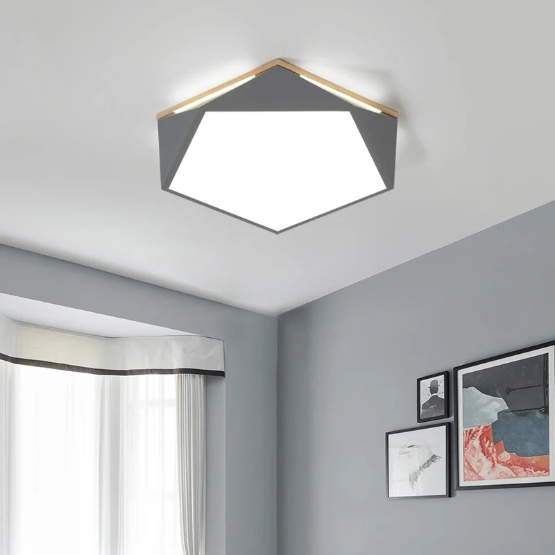 Lámpara LED de montaje empotrado Pentagon Macaron acrílico blanco/azul/verde en luz blanca/cálida/natural, 12,5"/16,5"/20,...