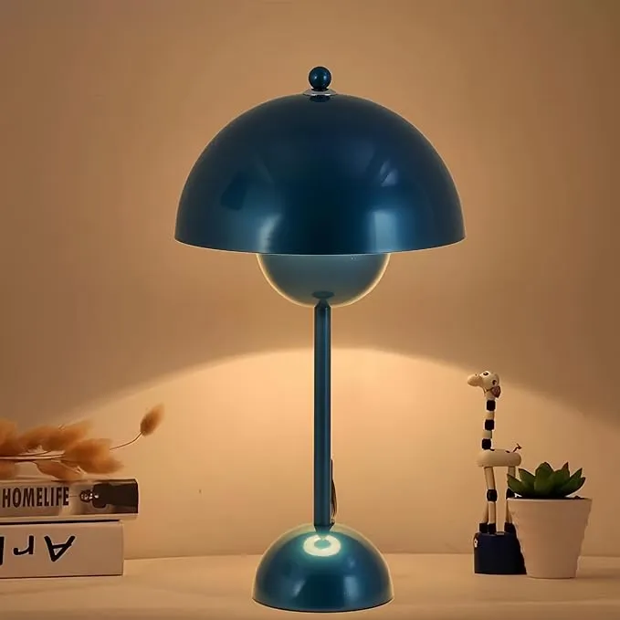 Lámpara de mesa azul marino, estilo flowerdepot para sala o dormitorio Urban Jungle