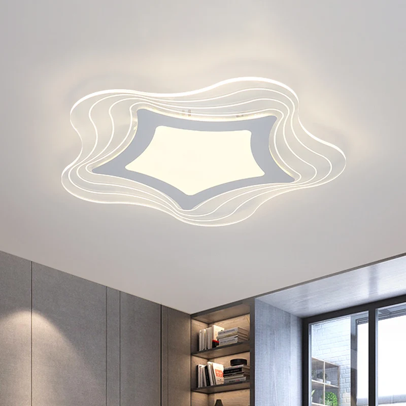 Lámpara de montaje empotrado en forma de estrella/Pentágono de acrílico, iluminación LED blanca modernista para montaje em...
