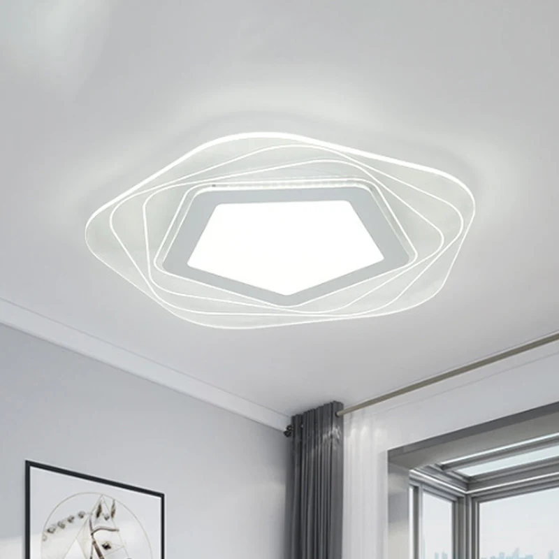 Lámpara de montaje empotrado en forma de estrella/Pentágono de acrílico, iluminación LED blanca modernista para montaje em...