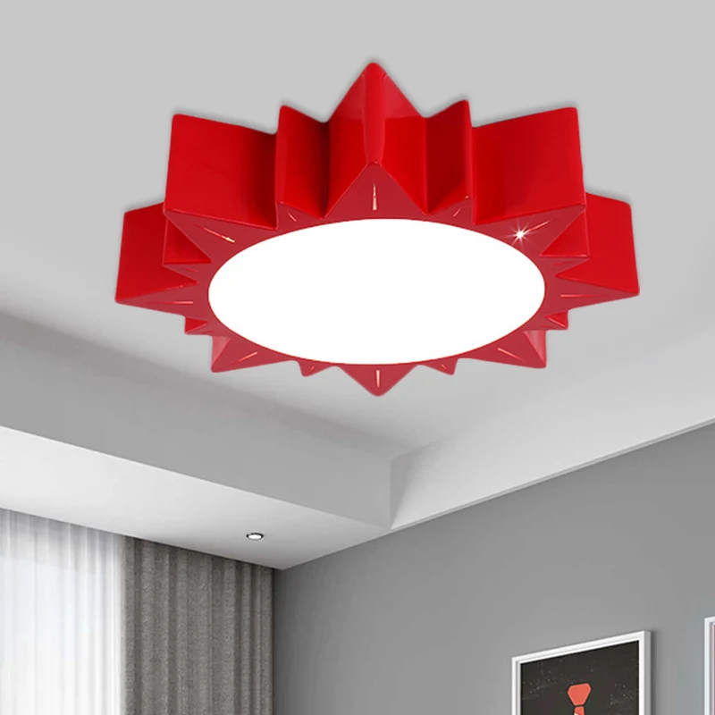 Lámpara de montaje empotrado Sun, accesorio de iluminación LED acrílico contemporáneo amarillo/azul/rojo para jardín de in...
