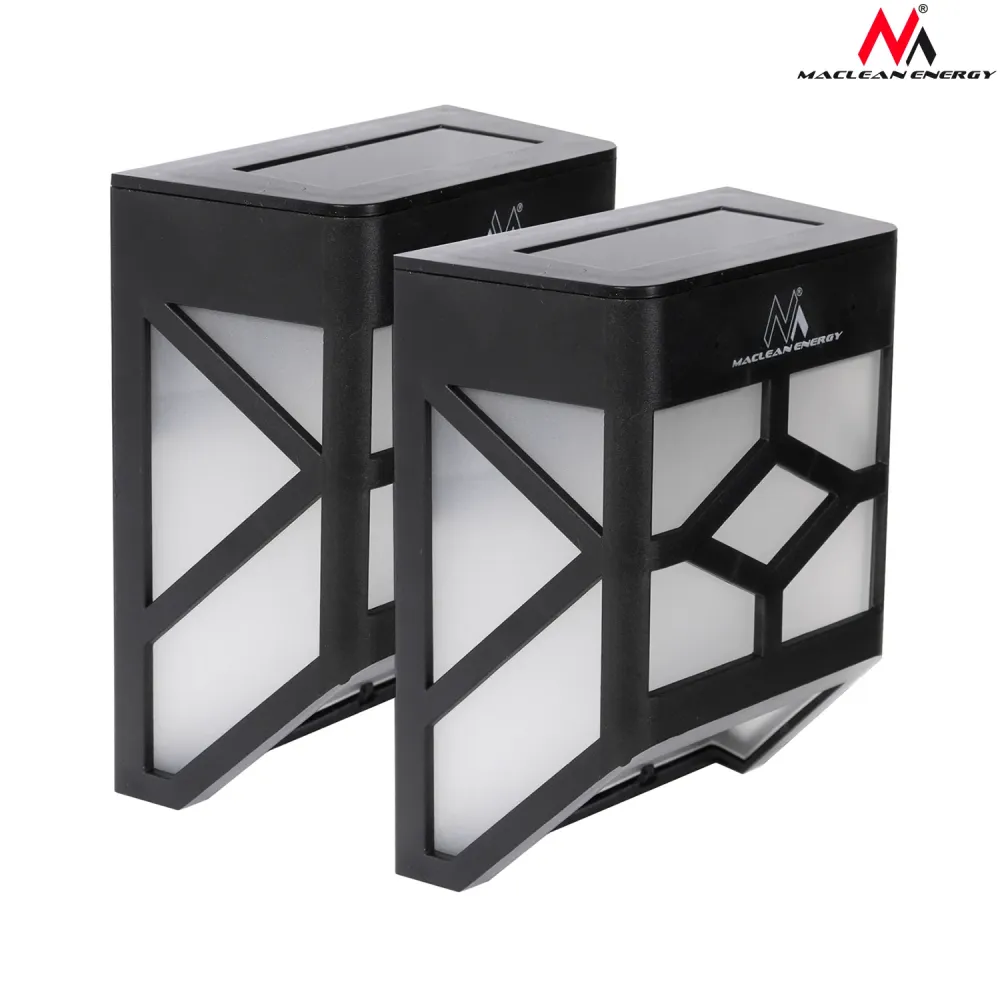 Lámpara solar de jardín de alta calidad con sensor crepuscular integrado 2 piezas Maclean Energy MCE171 Compatible con Enc...