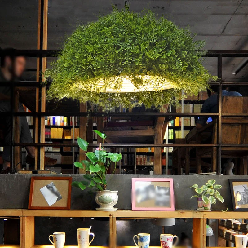 Lámpara de techo colgante de restaurante con cúpula verde De época, iluminación de suspensión de hierro con 1 bombilla, de...