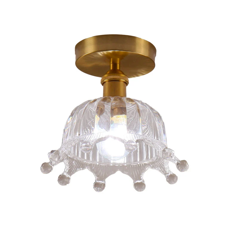 Lámpara de techo de cristal floral, lámpara semiempotrada moderna de una sola bombilla para vestíbulo Urban Jungle Laton