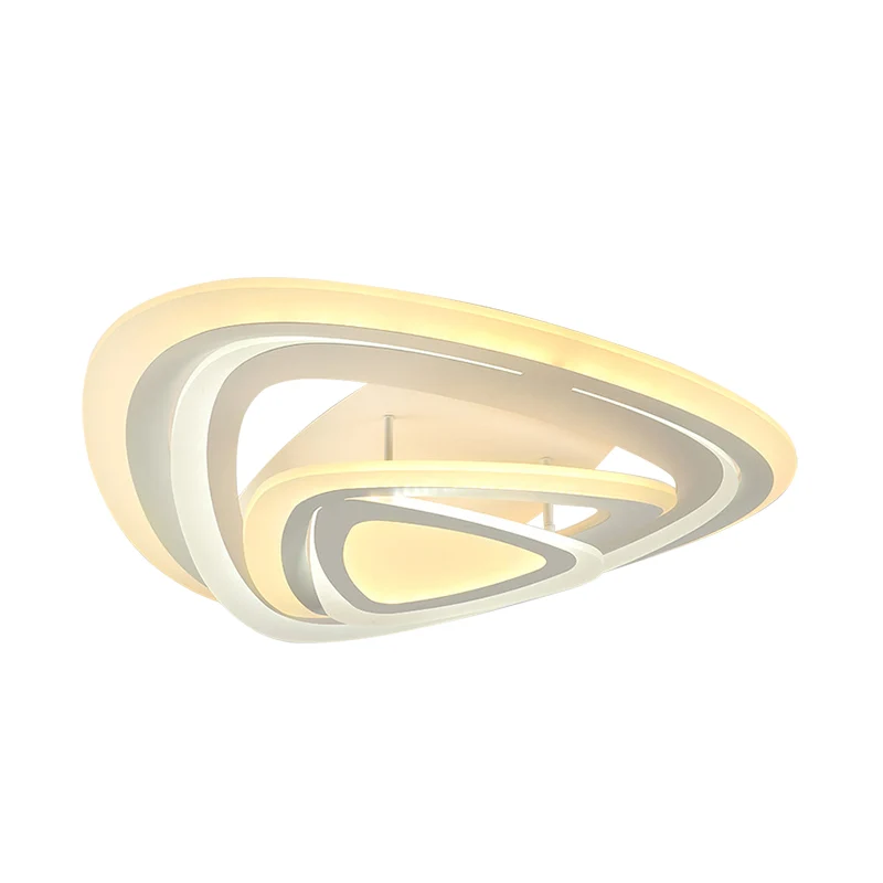 Lámpara de techo LED blanca moderna con montaje empotrado de acrílico triangular, luz blanca cálida/blanca/exterior cálida...