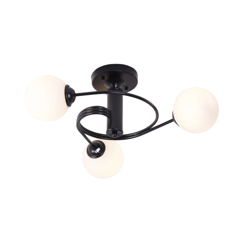 Maceta Autoriego Lampada semi-incasso metallo spirale Moderna 3/5 luci Plafoniera semi-incasso nero/oro per soggiorno