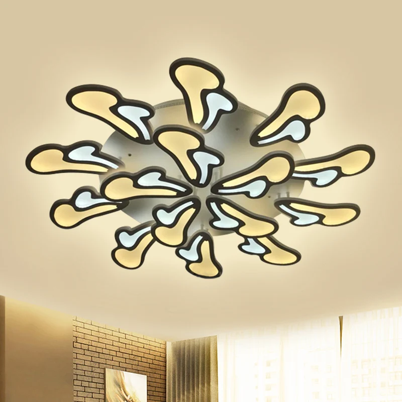 Maceta Autoriego Lámpara de techo con forma de flor blanca, LED reciente, acrílico, montaje semiempotrado en luz cálida/bl...