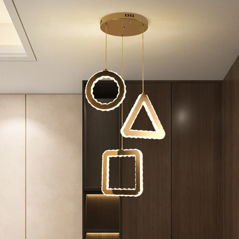 Premium de Jardinerí Lampada da soffitto multipla acciaio inossidabile con cristalli trasparenti Illuminazione sospensione...
