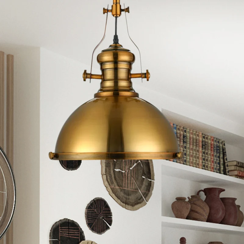 Premium de Jardinerí Lampada sospensione con paralume cupola metallo, stile antico, 1 luce, con diffusore smerigliato otto...