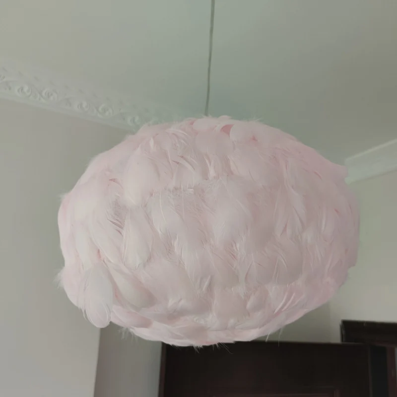 Premium de Jardinerí Lampada sospensione Globe per sala da pranzo Feather 1 lampadina sospensione stile semplice grigio/bi...