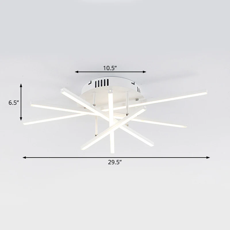 Profesional Hidropónico Simplicity Strip Acrílico Plafón de techo LED Luz única Lámpara semi empotrada en luz cálida/blanc...