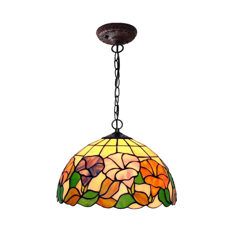 Riego por Goteo Automático Lampada pendolo Blossom 1 lampada sospensione mediterranea vetro colorato rosso/rosa/giallo