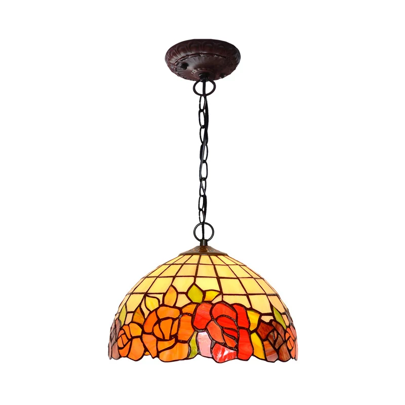 Riego por Goteo Automático Lampada pendolo Blossom 1 lampada sospensione mediterranea vetro colorato rosso/rosa/giallo