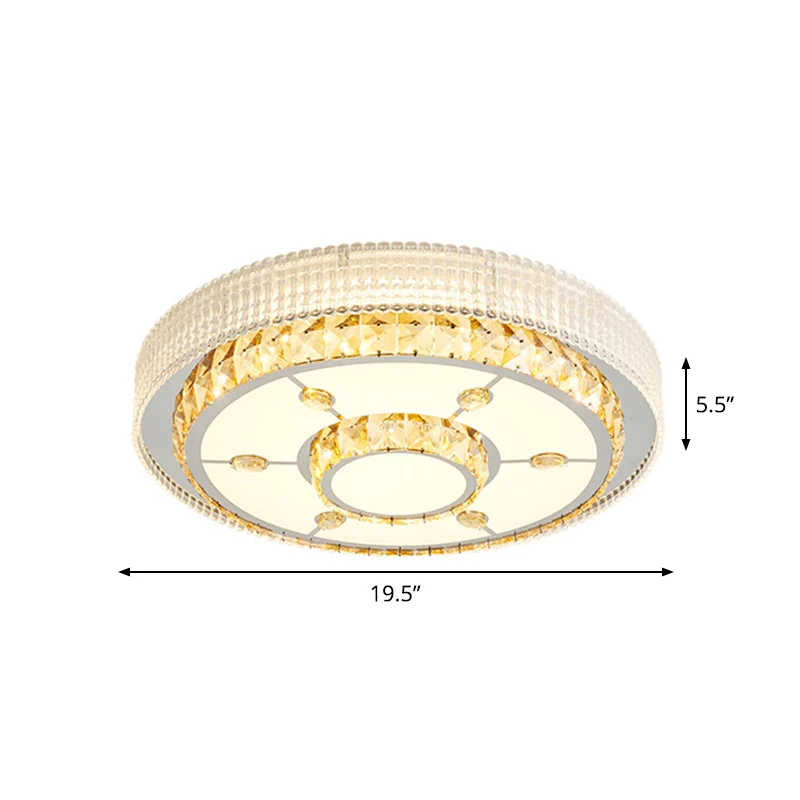 Riego por Goteo Automático Lámpara de techo de cristal de corte redondo/flor, lámpara empotrada cromada LED modernista par...