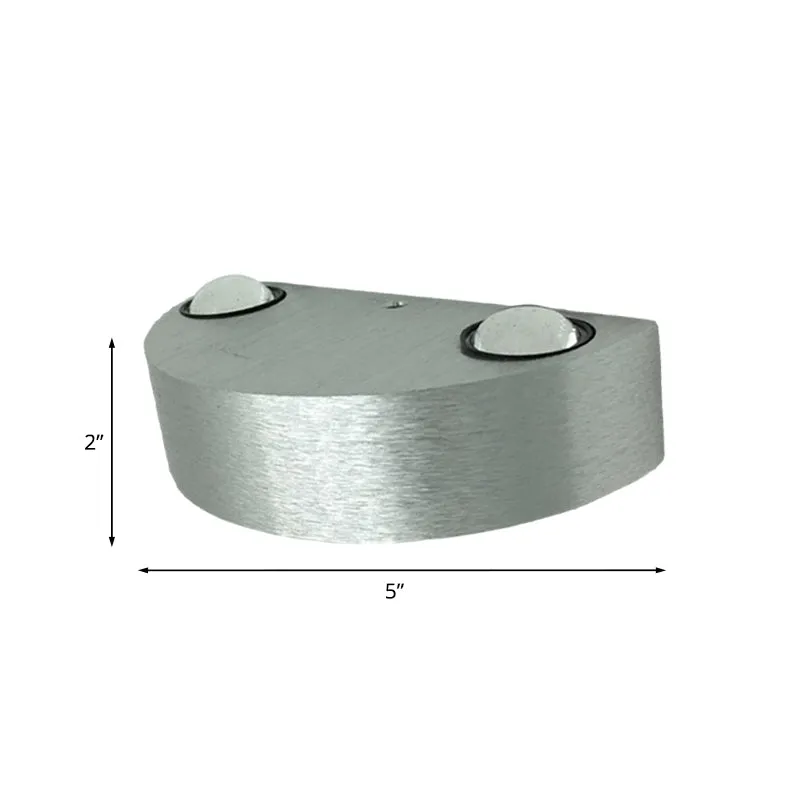 Soporte Ajustable Moderne halfronde metalen schans LED-wandlamp voor inbouw geborsteld zilver, blauw/rood/groen licht