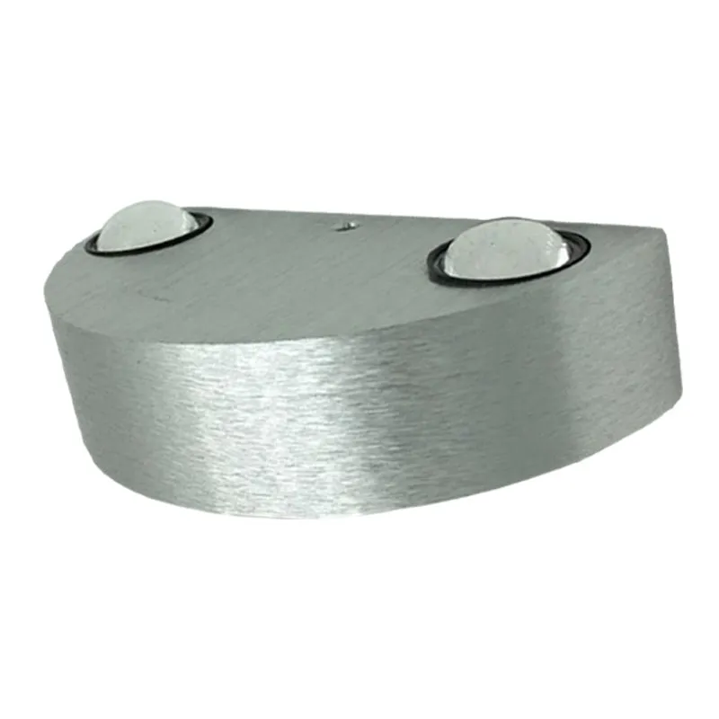 Soporte Ajustable Moderne halfronde metalen schans LED-wandlamp voor inbouw geborsteld zilver, blauw/rood/groen licht