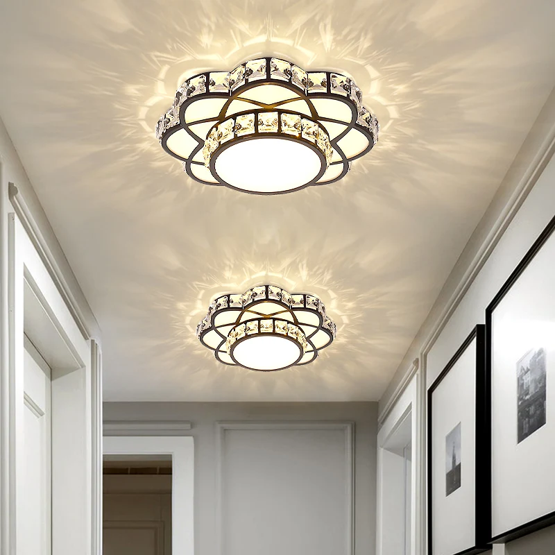 Sustrato Especializado Lampada da incasso floreale nera Plafoniera moderna da incasso LED cristallo per galleria