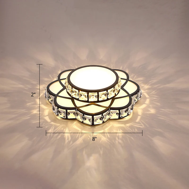 Sustrato Especializado Lampada da incasso floreale nera Plafoniera moderna da incasso LED cristallo per galleria