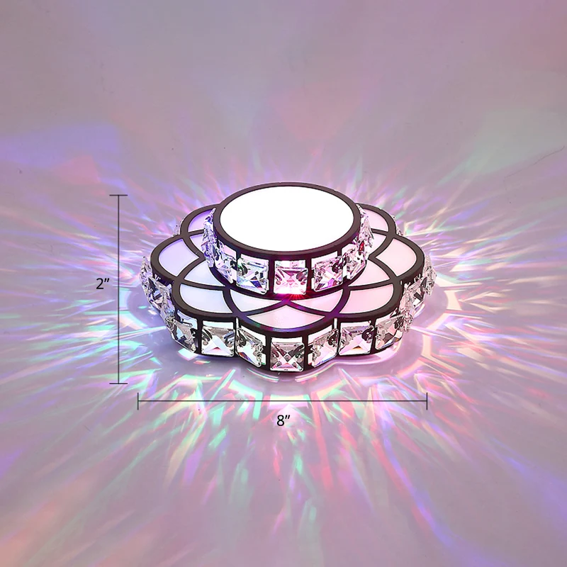 Sustrato Especializado Lampada da incasso floreale nera Plafoniera moderna da incasso LED cristallo per galleria
