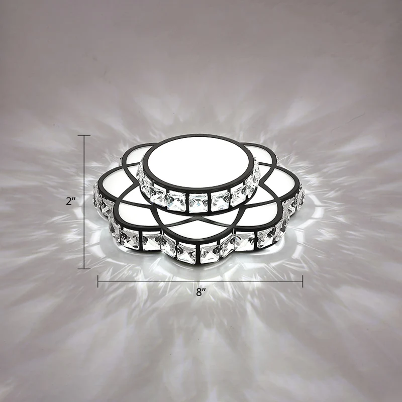 Sustrato Especializado Lampada da incasso floreale nera Plafoniera moderna da incasso LED cristallo per galleria