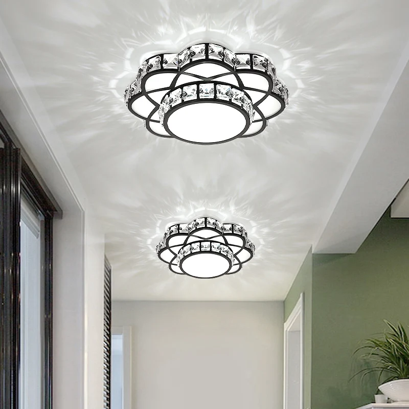 Sustrato Especializado Lampada da incasso floreale nera Plafoniera moderna da incasso LED cristallo per galleria