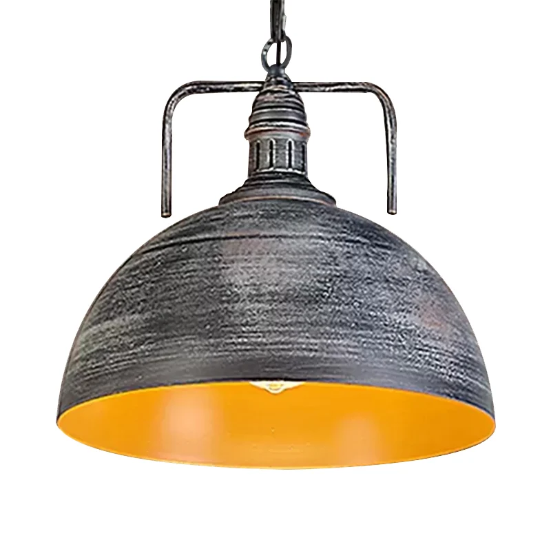 Sustrato Especializado Lampada sospensione metallo stile antico da 8"/12"/16" W con 1 lampadina, colore grigio scuro/grigi...