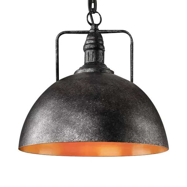Sustrato Especializado Lampada sospensione metallo stile antico da 8"/12"/16" W con 1 lampadina, colore grigio scuro/grigi...
