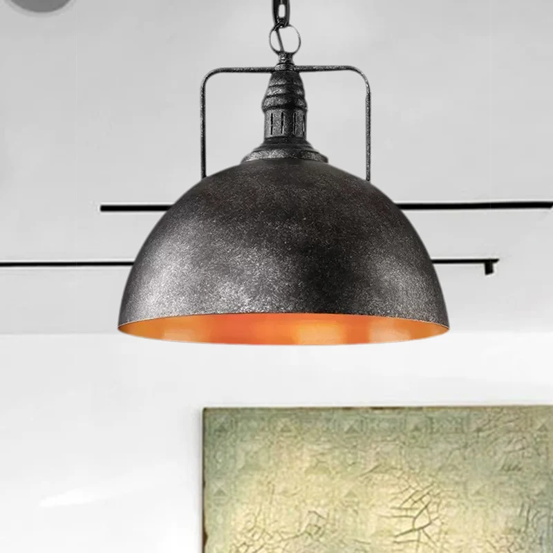 Sustrato Especializado Lampada sospensione metallo stile antico da 8"/12"/16" W con 1 lampadina, colore grigio scuro/grigi...