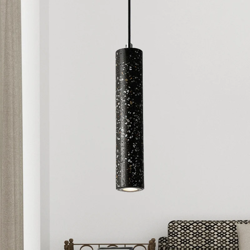Sustrato Especializado Lampada sospensione tubo di cemento Nordic 1 luce Lampada sospensione nera/bianca/gialla
